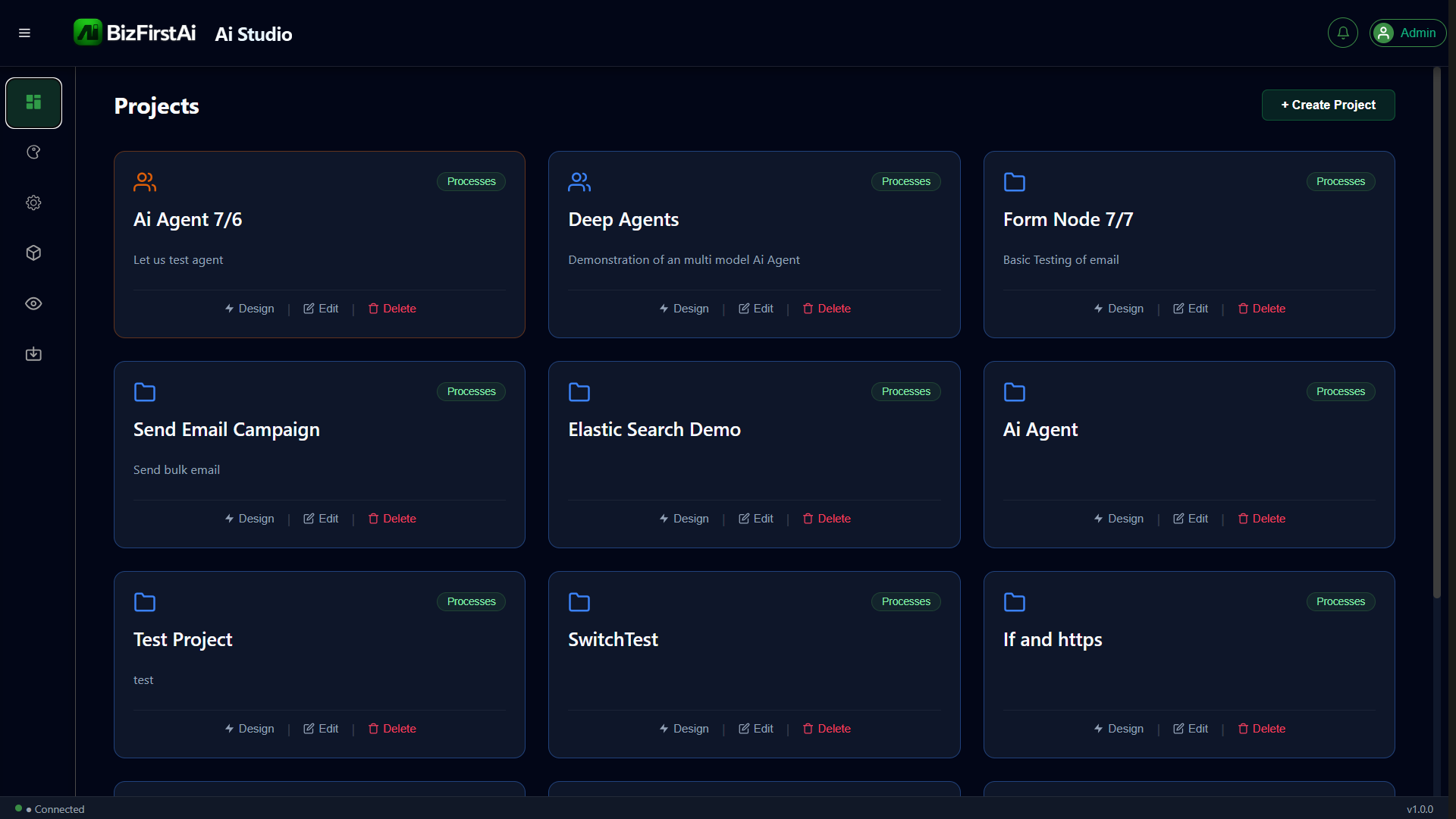 Ai Studio projects dashboard